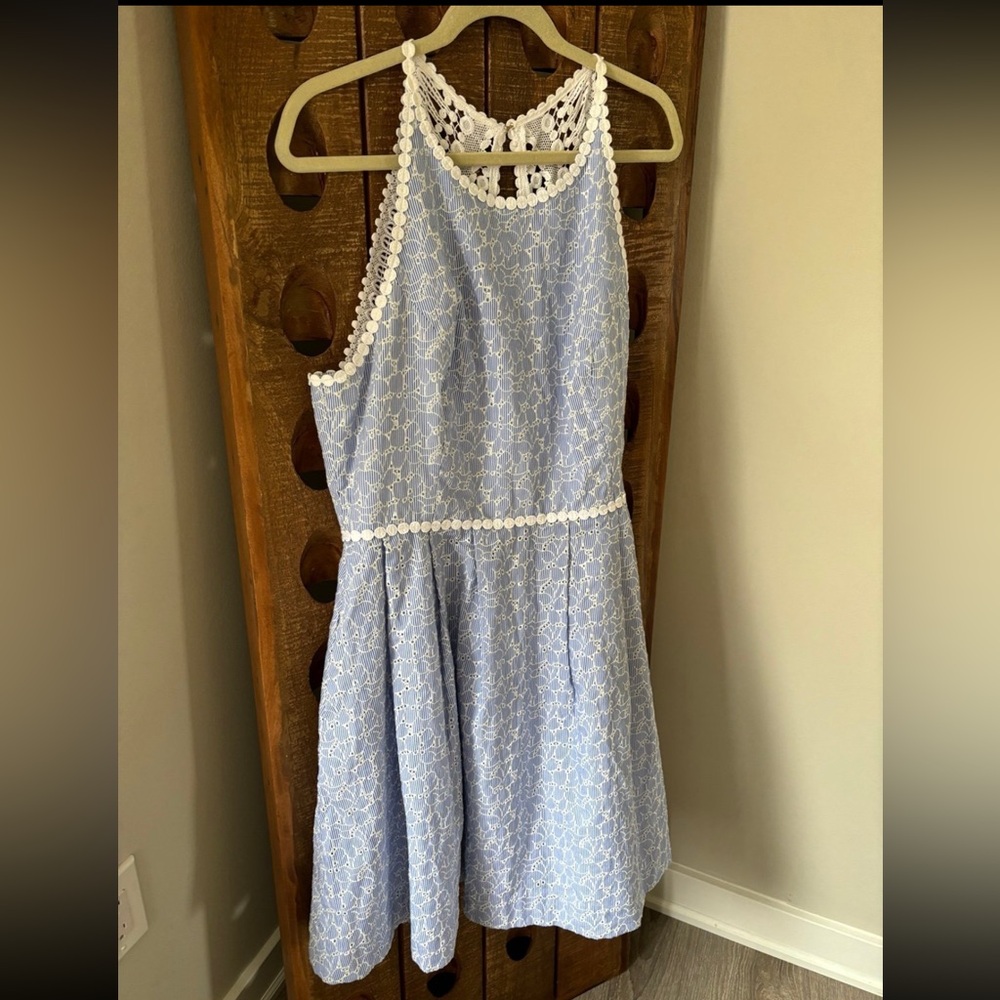 Lilly Pulitzer Tori Light Blue and White Dress